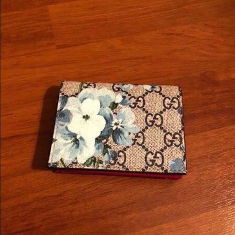 GUCCI GG Monogram Blooms Print Card Case Wallet